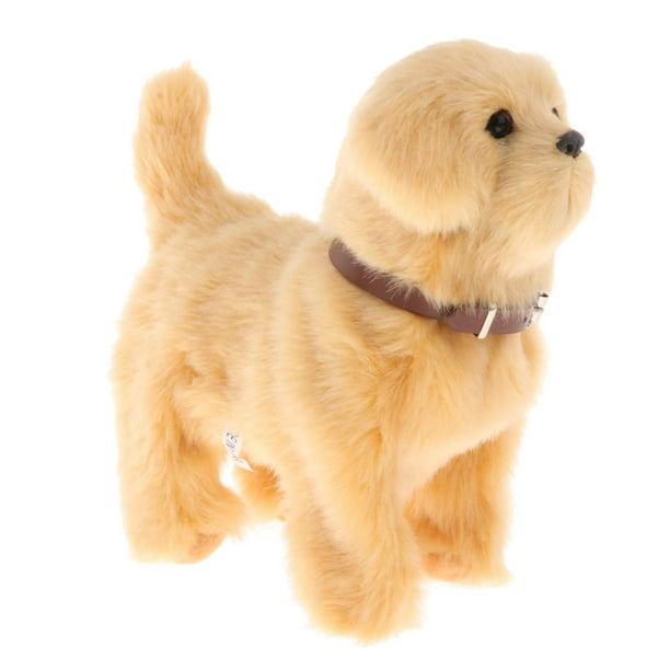 Muñeca electrónica para mascotas, figuras de aprendizaje temprano, animales de peluche, juguete para perro que camina. Golden retriever