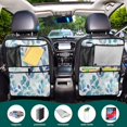 thumbnail image 5 of Iauyy 2-in-1 Car Kick Mats Back Seat Protector, 6 Large Storage Pockets , Universal Car Seat Back Protectors Kick for SUV & Sedan 25x18in,Blue and White Porcelain Leaves, 5 of 6