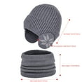 thumbnail image 3 of TMOYZQ Unisex Toddler Kids Winter Hats Scarf Set, Ribbed Cable Knit Soft Warm Thick Fleece Lining Earflap Hats Skull Caps Neck Warmer Set for 4-10 Year Old Baby Girls Boys, 3 of 7