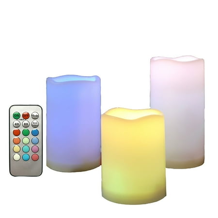 operated flameless flickering pillars timer candles realistic changing candle remote choice battery multi plastic led pc outdoor dcor gifts holiday