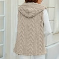 thumbnail image 5 of Kaemgyyd Womens Fuzzy Sherpa Jacket Lightweight Fleece Vest Cozy Sleeveless Button down Cardigan Coat Outerwear with Hood, 5 of 6