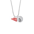 thumbnail image 2 of Delight Jewelry Acrylic 3/4" Red Cheer Megaphone Silvertone Script Initial Disc - S - Charm Necklace, 20"+3", 2 of 4