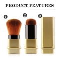 thumbnail image 3 of Pinceau de Maquillage Rétractable pour Femmes Filles Fond de Teint Portable Réutilisable Surligneur Fournitures de Beauté Argent, 3 of 9