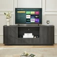 thumbnail image 6 of Noble House Hartwell 64" Wavy TV Cabinet, Rounded Storage Sideboard for Living Room/Bedroom/Entryway, Black, 6 of 8