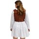 thumbnail image 3 of Vestido de popelina con vinipiel Roman Fashion modelo 3732 Cafe Tall Extra Curvy 42, 3 of 6