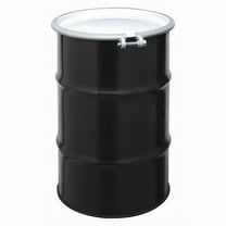 Open Head Transport Drum, Steel, 30 gal, Unlined, Black