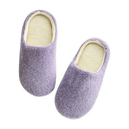 Nicesee Women Men Winter Warm Fleece Anti-Slip Slippers Indoor