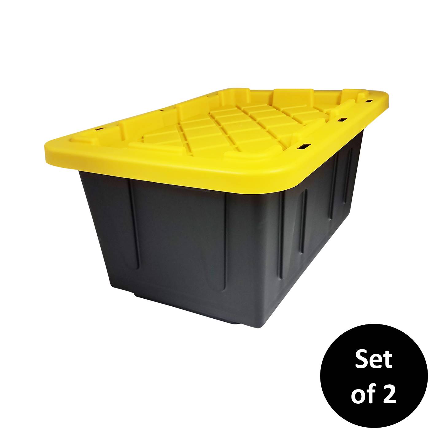 7 Pack Life Story Black 20 Gallon Storage Tote