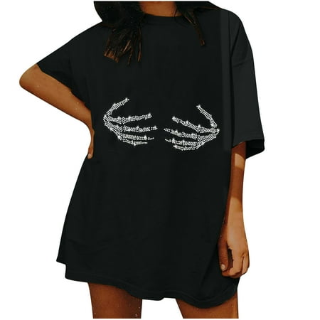 

Tank Top for Women Nursing Tops Trendy Woman Ladies Dropped Shoulder Sleeves Loose Fit Short Sleeve Top Pullover Tops Tank Tops on Clearance Womens Blouses and Tops Dressy Black M