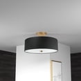 thumbnail image 3 of 571-143SF-AGB-BK Dainolite Everly - 3 Light Semi-Flush Mount-Aged Brass Finish-Black  Shade Color, 3 of 3