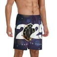 thumbnail image 2 of Rateoe 2025 Happy New Year 4 Print Men's Lounge Shorts – Soft & Breathable Pajama Bottoms with Pockets, Elastic Waistband, Lightweight Sleepwear for Nightwear & Loungewear-Medium, 2 of 6