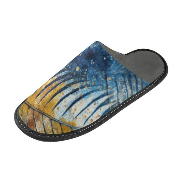 IAUYY Memory Foam House Slippers Suitable for Both Men and Women. Comfortable, Anti-Slip Plush Flat-Bottomed Slippers The Best Holiday Gift Batik Fabric