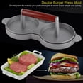 thumbnail image 2 of Molde de prensa para hamburguesas doble de aleación de aluminio antiadherente, para carne de res y hamburguesas, herramientas de cocina, 2 of 12