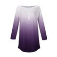 thumbnail image 4 of SwiftWear T-Shirts pour Femmes Mode Tendance Col Rond Manches Mi-Longues T-Shirt Dégradé Décontracté Ample Basique, 4 of 5