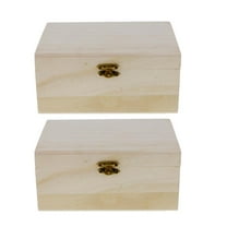 Segolike 2 PCS Unfinished Wooden Box, Large Tool Supplies Storage Organizer for Necklace, Bracelet, Bangle, Earrings, Charms, Watch