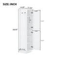 thumbnail image 2 of AENKYO 68'' Bathroom Cabinet with Adjustable Shelves, Side Reversible High Storage Cabinet with Hooks, White, 2 of 8