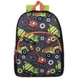 thumbnail image 2 of 15 Inch Fun Printed Backpack with Front Zippered Pockets in Construction Trucks, 2 of 6