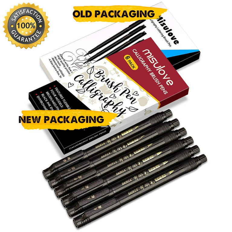 Craft 'n' Beyond Calligraphy Brush Pens Pack of 3 Small, Medium and Large Markers for Hand Lettering, Art Drawing, Sketching, Scrapbooking, Journaling