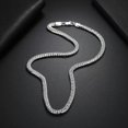 thumbnail image 4 of QQTDFG Men's Jewelry 925Sterling Silver Fashion Sideway Chains Necklace 6mm 20"-24"-24", 4 of 6