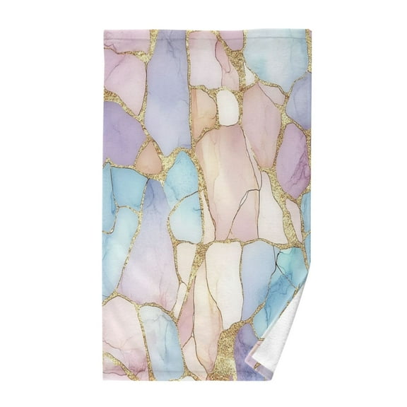 Yayeee 100% Cotton Hand Towels for Bathroom 16" x 28" Kitchen Towel, Elegant Marble Pattern