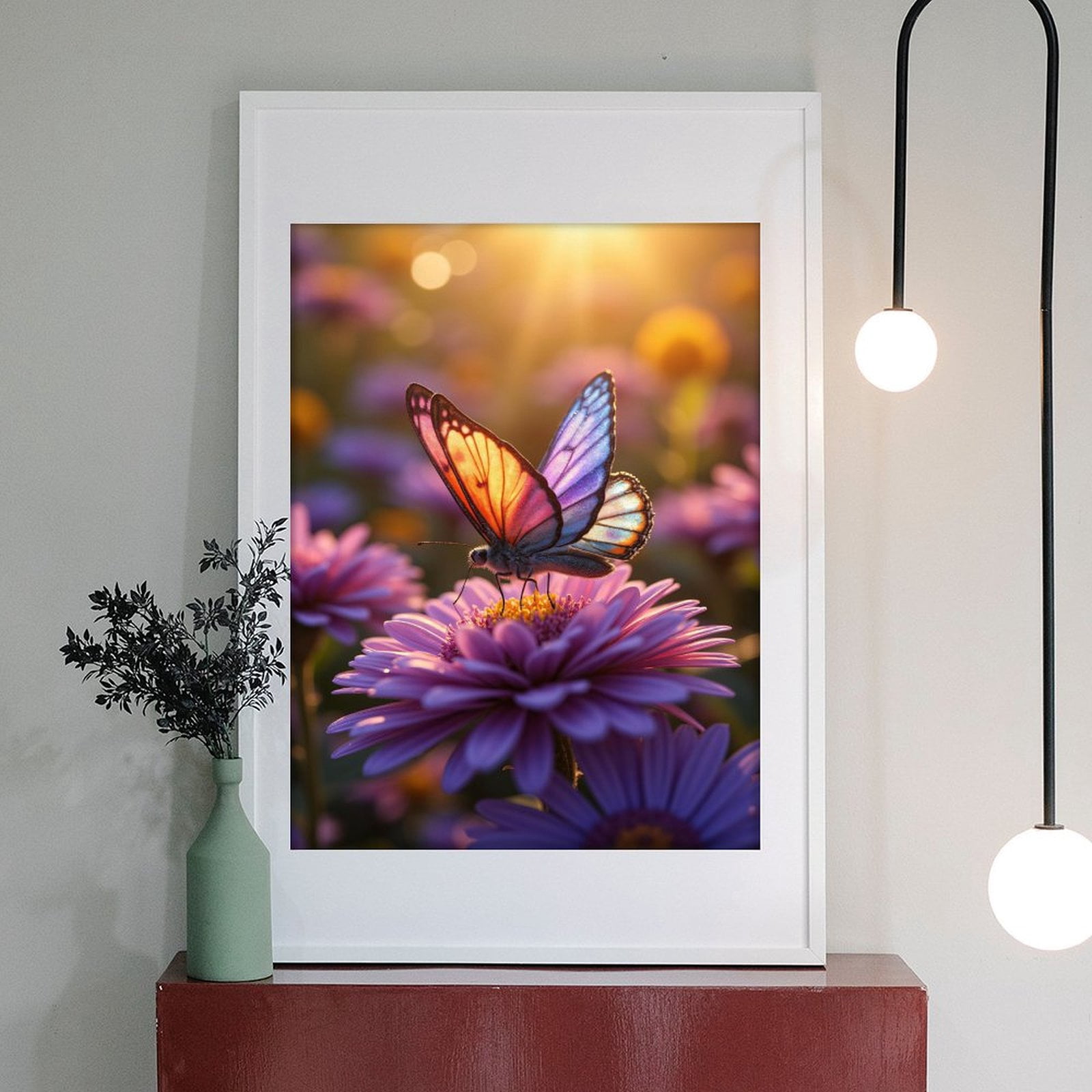 Diamond Art Kits for Adults - 5d Butterfly Sunset Flower Bloom Diamond Painting for Adults, Diamond Art for Adults Beginners, Diamond Painting Kits for Adults for Home Wall Decor