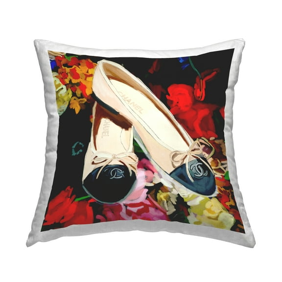 Stupell Industries Bold Glam Fashion Shoes Square Decorative Printed Throw Pillow, 18 x 18