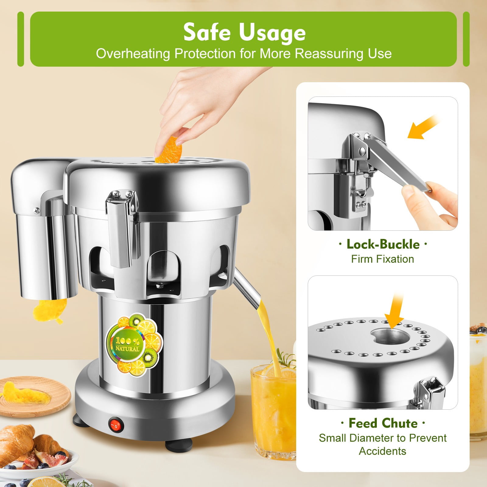 Electric Fruit Juice Extractor Heavy Duty Centrifugal Juicer Machine Commercial