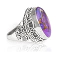 thumbnail image 3 of YoTreasure 15x20 MM Purple Copper Turquoise Solitaire Ring .925 Sterling Silver, 3 of 7