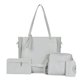 thumbnail image 2 of Bolsa 4 unids/set patrón Litchi mujeres bolsos de hombro embrague Totes tarjetero (gris) JShteea Para Estrenar, 2 of 8