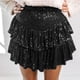 thumbnail image 5 of Vestido Falda holgada de cintura alta plisada para mujer traje diario de color sólido Ygjytge Negro T XS para Mujer, 5 of 6