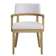 thumbnail image 2 of Set of 2 Side Chair, Upholstered Dining Chairs, Back Kitchen Chairs for Kitchen Living Room, Arm with Wood Legs (White), 2 of 8