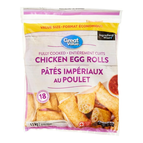 Great Value Chicken Egg Rolls, 18 Pieces, 1.17 kg