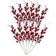 thumbnail image 2 of 12 piezas de tallos de bayas rojos artificiales ramas de bayas falsas coronas de navegación decoración de arreglos florales, 2 of 5