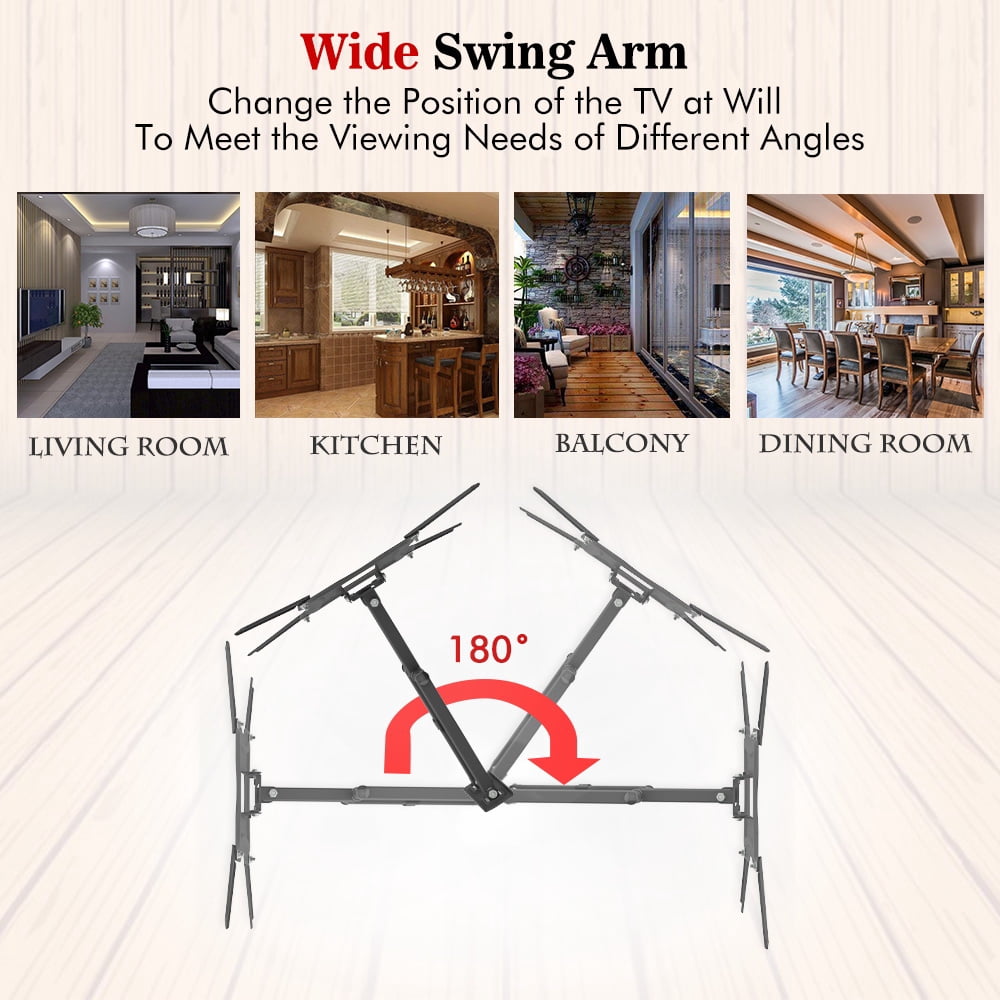 26-55" Adjustable Wall Mount Bracket Rotatable with Spirit Level