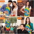 thumbnail image 7 of Rainbow Tie Dye Mandala Pattern Apron-Garden Aprons for Women with Pockets-Cotton Linen Waterproof Kitchen Cooking Gardening Aprons Adjustable for Kitchen,Cooking,BBQ and Salon 33x27 Inch, 7 of 7