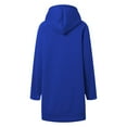thumbnail image 7 of Women's Drop Shoulder Solid Color Hooded Sweatshirt with Side Pockets and Side Slits, Soft Breathable Long Sleeve Casual Pullover for Winter, Daily Wear and Street Fashion Blue S, 7 of 7