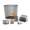 Mind Reader 6 pc mesh desk organizer set with trash can, Black