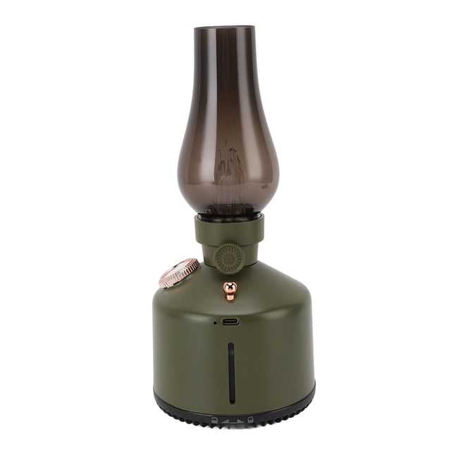 Litera Vintage Humidificador Con Lámpara, Humidificador de Hogar Tranquilo en forma de Lámpara de Queroso, Difusor de Aromaterapia, 2 Configuraciones de Niebla, Atenuación