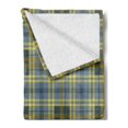 thumbnail image 2 of Abstract Soft Flannel Fleece Throw Blanket, Dark Toned Checkered Motif English Geometric Folk Textured Design, Cozy Plush for Indoor and Outdoor Use, 70" x 90", Slate Blue Blue Grey, by Ambesonne, 2 of 5