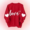 thumbnail image 2 of Valentine Sweatshirts For Kids Crew Neck Long Sleeve Cute Print Pullover Tops Casual Loose Stylish Clothes (10-11 Years, Red-J), 2 of 5