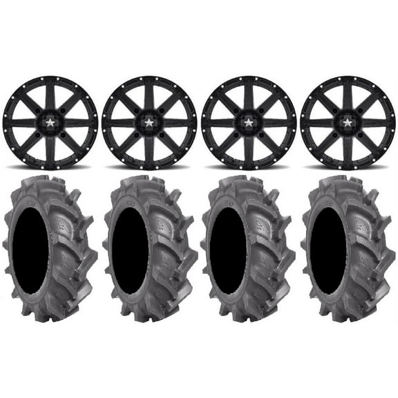 MSA Black Clutch 14" ATV Wheels 28" BKT AT 171 Tires Can-Am Commander Maverick Renegade Outlander Defender