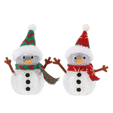 

2PCS Creative Xmas Vibe Decor Props Luminous Snowman Toy Adornment Xmas Lamp