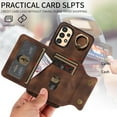 thumbnail image 3 of Phone Case for Samsung Galaxy A13 4G Wallet Cover with Tempered Glass Screen Protector and Ring Stand Credit Card Holder Slot Leather Cell A 13 LTE 2022 13A SM-A135U Women Girls Brown, 3 of 13