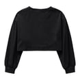 thumbnail image 4 of Alvivi Kids Girls Pullover T-Shirt Long Sleeve Sweatshirt Jazz Latin Hip Hop Dance Crop Top Black 11-12, 4 of 7