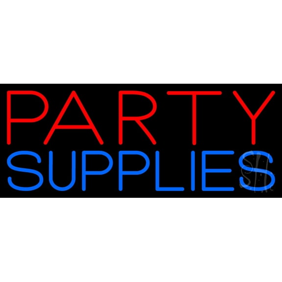 Party Supplies LED Neon Sign 13 x 32 - inches, Black Square Cut Acrylic Backing, with Dimmer - Bright and Premium built indoor LED Neon Sign for Event, Party.