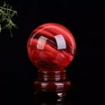 thumbnail image 6 of EOEMY 2Pcs 80mm Natural Red Smelting Quartz Gemstone Ball Crystal Sphere W/ Stand Gift, 6 of 9