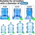 thumbnail image 3 of 3 & 5 Gallon Water Jug Cap Reusable, Food Grade Silicone Replacement Gallon Caps for 55mm Standard/Screw/Crown Tops Water Bottle and Water Dispensers, Non-Spill Lids for Anti-Splash, Leak Free (5PCS), 3 of 6