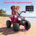 thumbnail image 3 of WOWEHICLE 24V 4WD Kids Ride On ATV, 800W Electric 4-Wheeler with 2 Seats, Max 5 MPH, Ages 3-8, Pink, 3 of 7