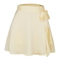 thumbnail image 1 of Wenseny Satin Silky A-Line Skirt for Women Side Lace-Up Wrap Skirts Ivory L, 1 of 7