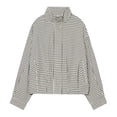 thumbnail image 4 of Women's Plaid Zip Jacket Collar Lightweight Fall Coat Street Style, 4 of 9